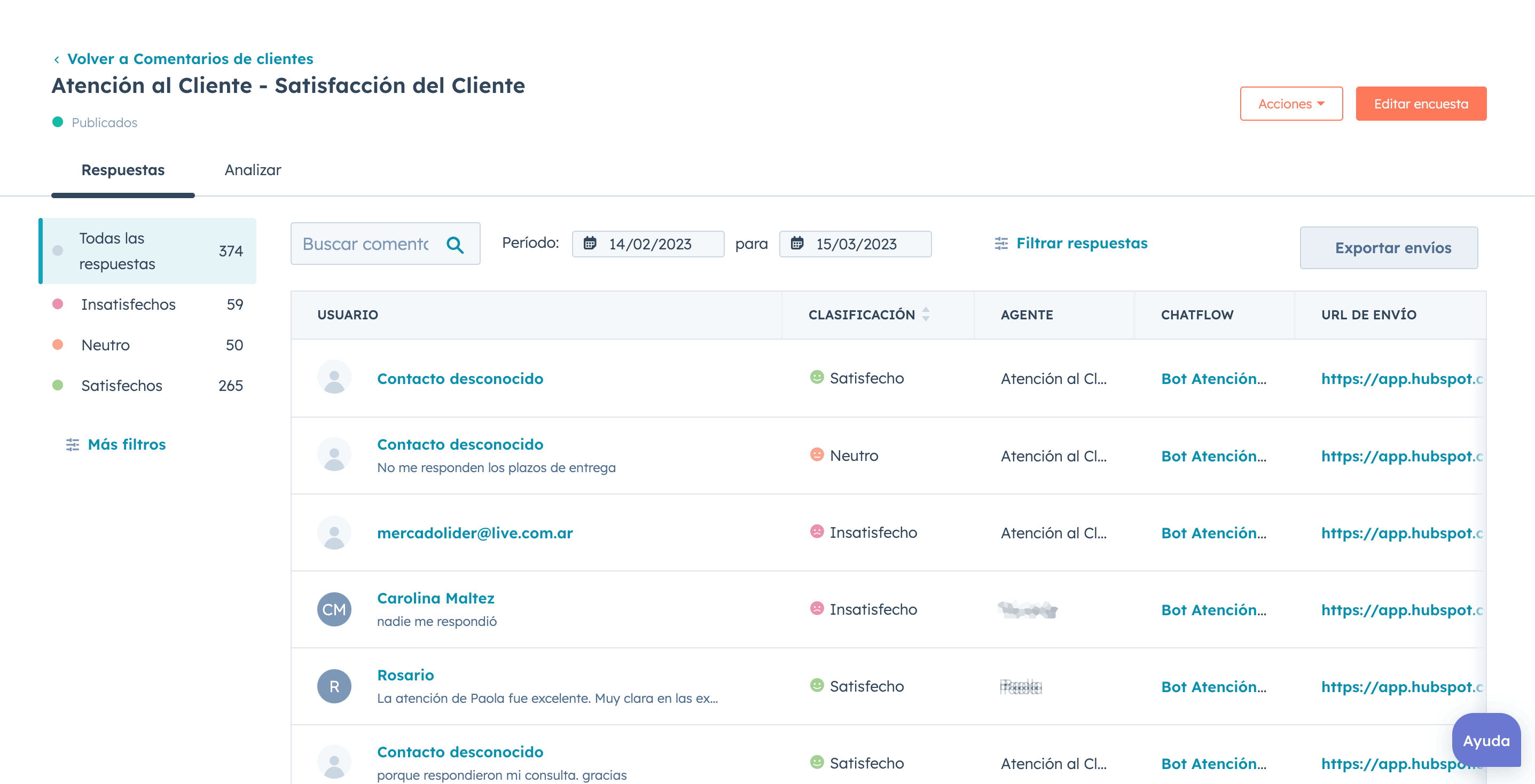 Atención al cliente